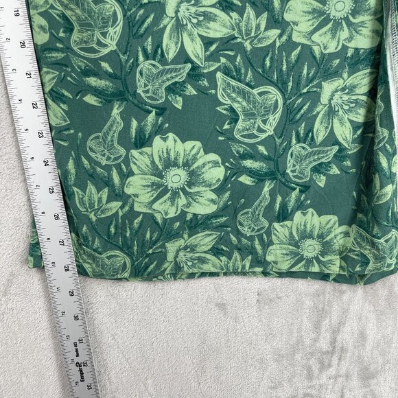 Lord of the Rings Wide Leg Green Leaf Print Pull On Split Leg Pants - Picture 14 of 15